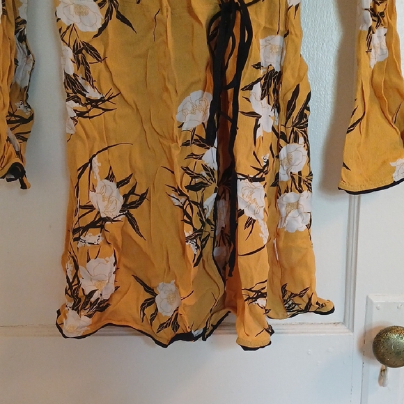 Floral Yellow Kimono Tunic - Picture 2 of 16
